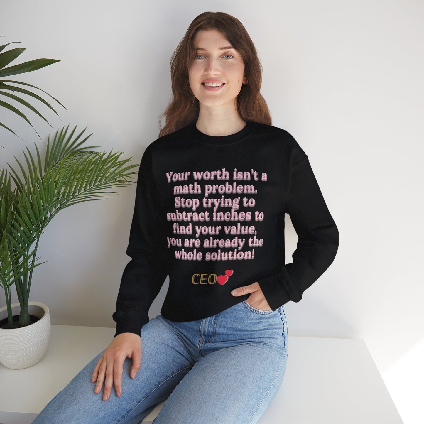 The "Whole Solution" CEO Crewneck | Plus Size Empowerment Sweatshirt | Kall Her Beauti