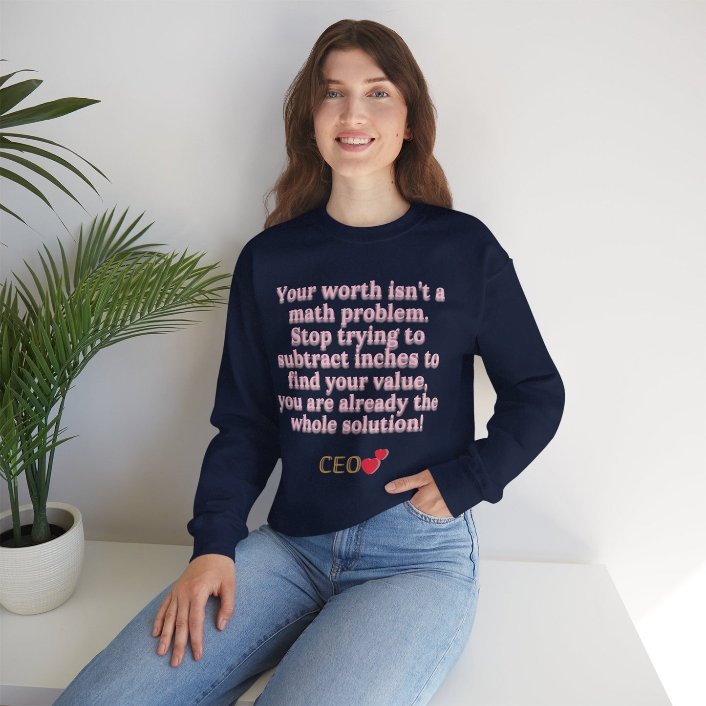 The "Whole Solution" CEO Crewneck | Plus Size Empowerment Sweatshirt | Kall Her Beauti