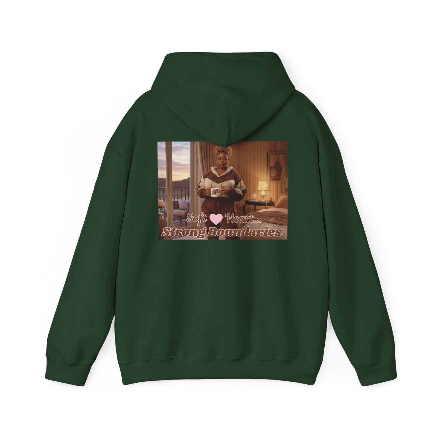 Comfort Hoodie — "Set Strong Boundaries" Vintage Cozy Pullover