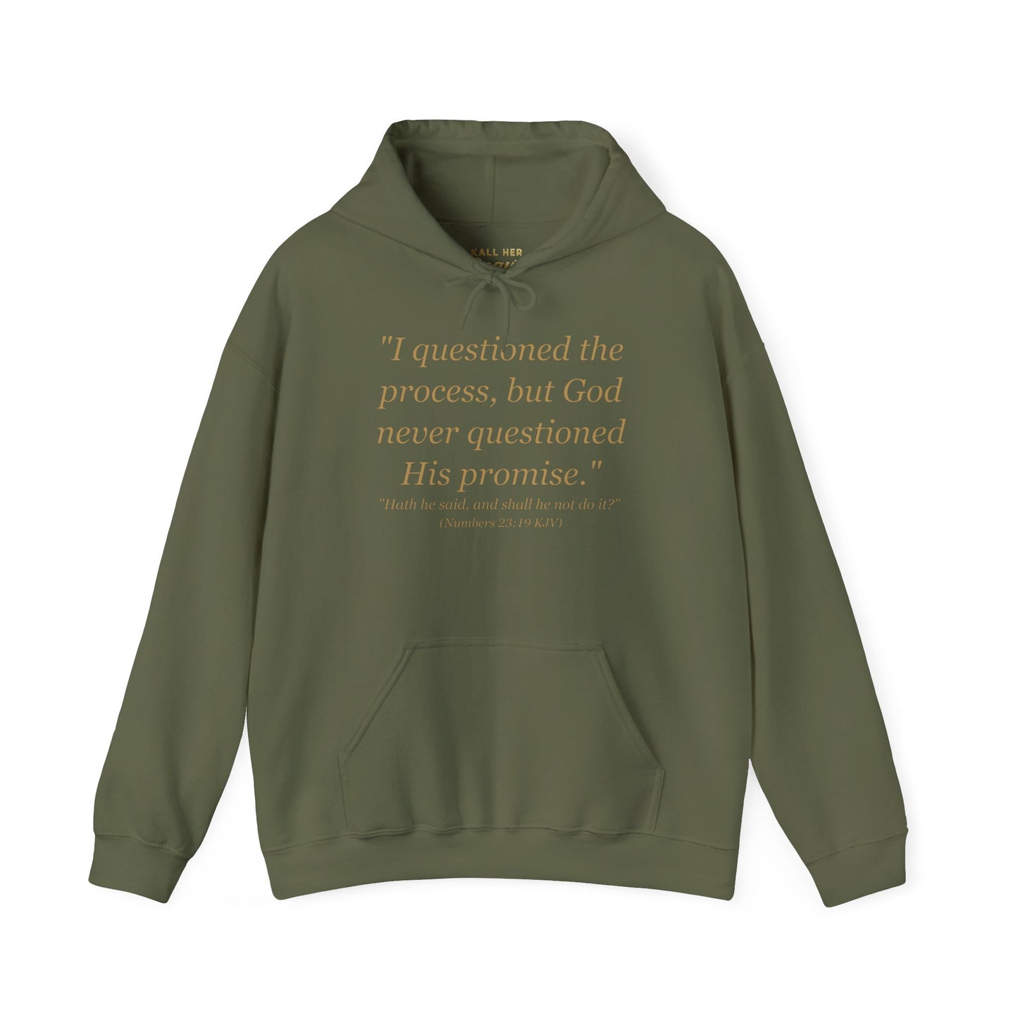 I Questioned the Process Hoodie | Plus Size Faith Affirmation Sweatshirt Kall Her Beauti