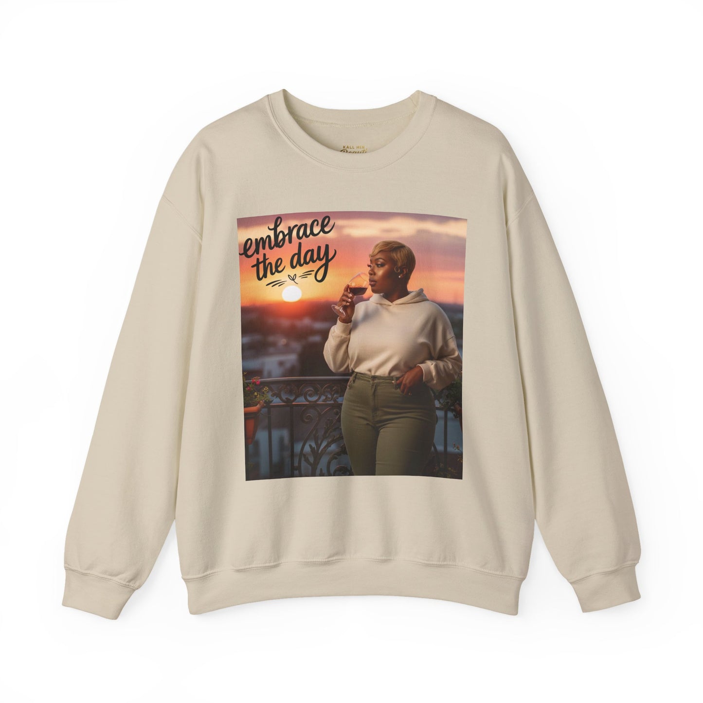 embrace the day Sweatshirt | minimalist hand-lettered quote, script typography