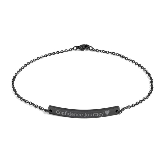 Custom Engraved Curved Bar Anklet | Personalized Minimalist Jewelry