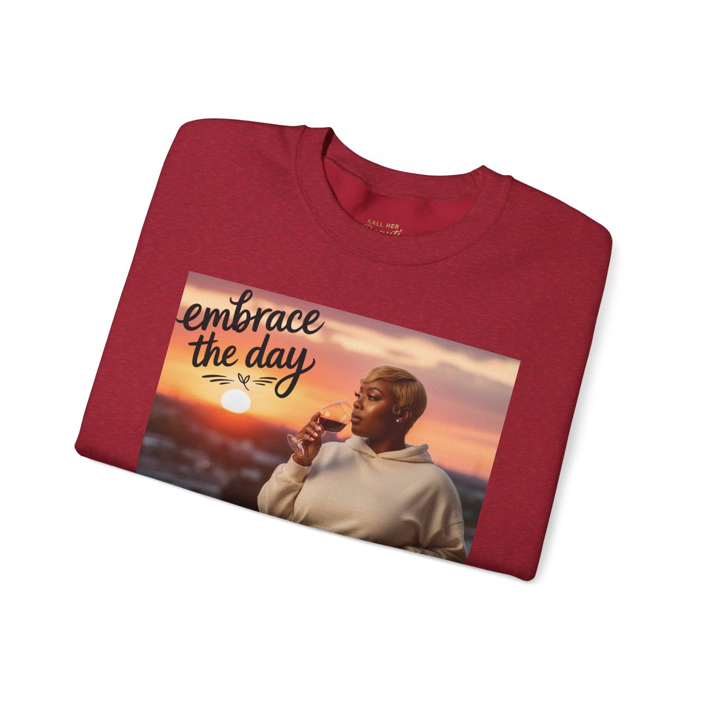 embrace the day Sweatshirt | minimalist hand-lettered quote, script typography