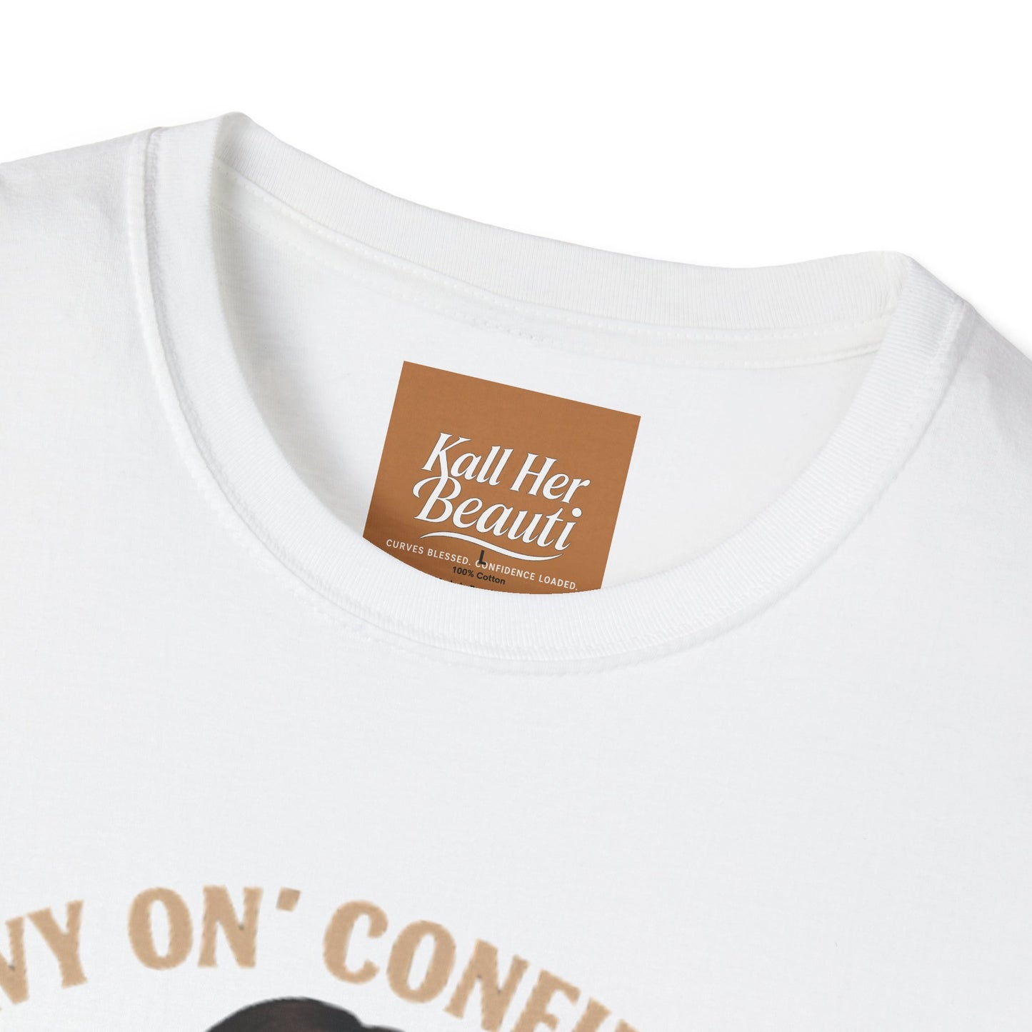 Heavy On Confidence Plus Size Woman T-Shirt | Kall Her Beauti Phrase Tee