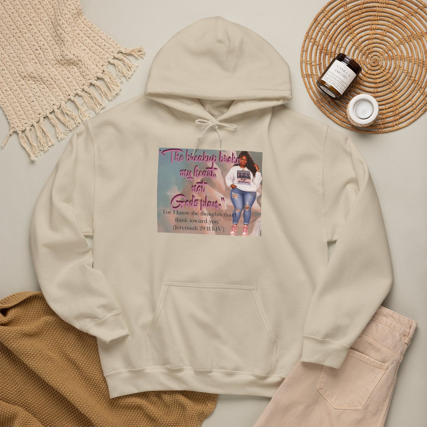 The Breakup Broke My Heart, Not God's Plan Graphic Hoodie| Kall Her Beauti Faith Collection