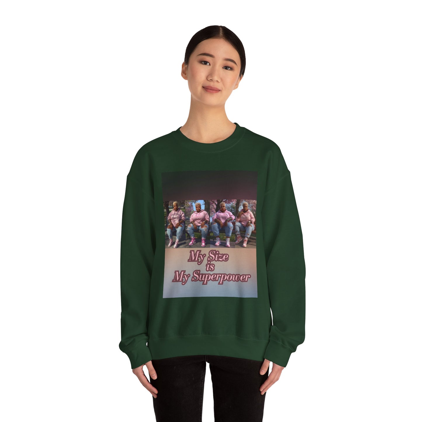My Size is My Superpower Premium Graphic Sweatshirt | Curvy Empowerment Lounge Wear | Kall Her Beaut