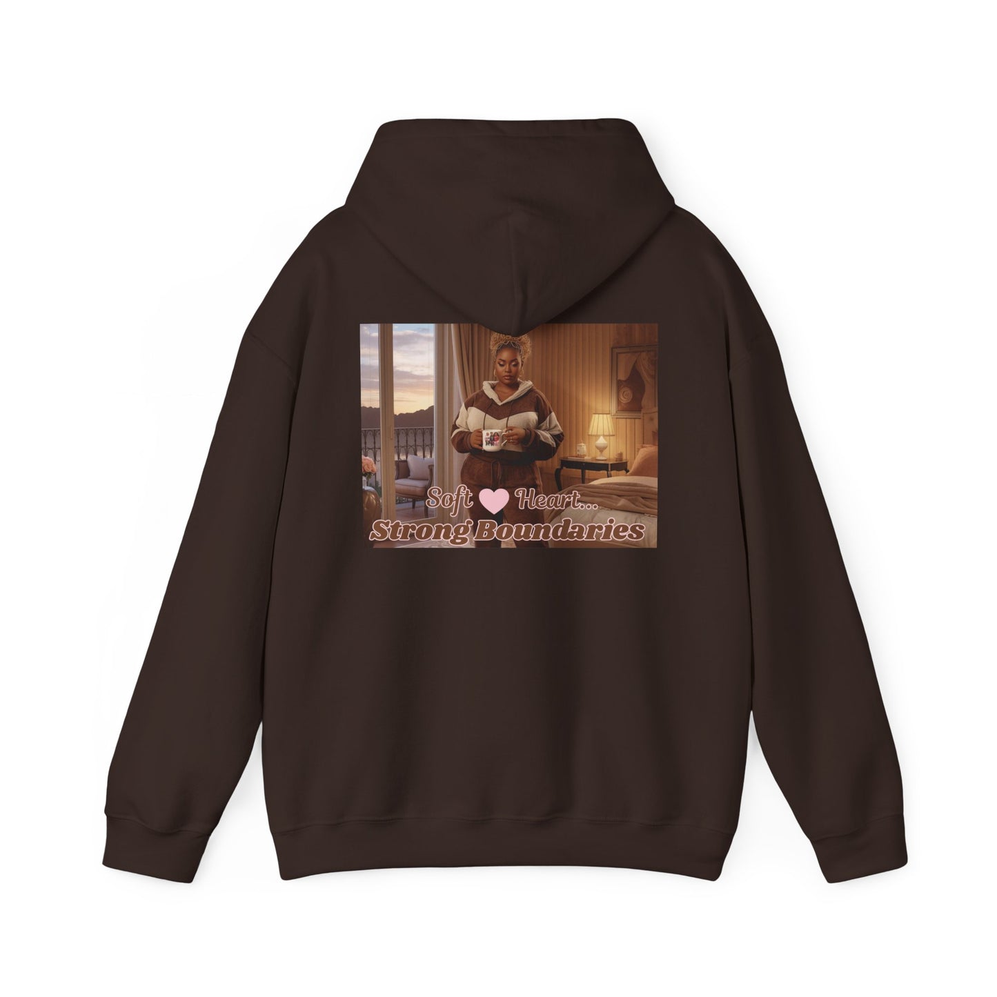 Comfort Hoodie — "Set Strong Boundaries" Vintage Cozy Pullover
