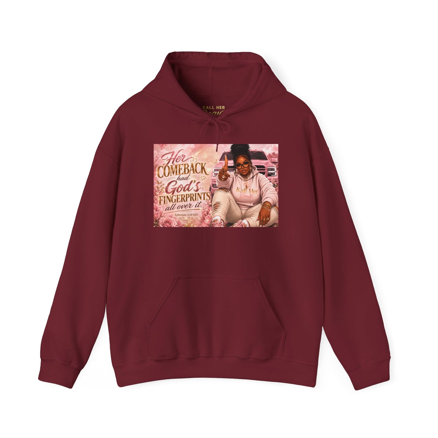 Her Comeback Had God’s Fingerprints All Over It Hoodie| Kall Her Beauti™ Faith Collection