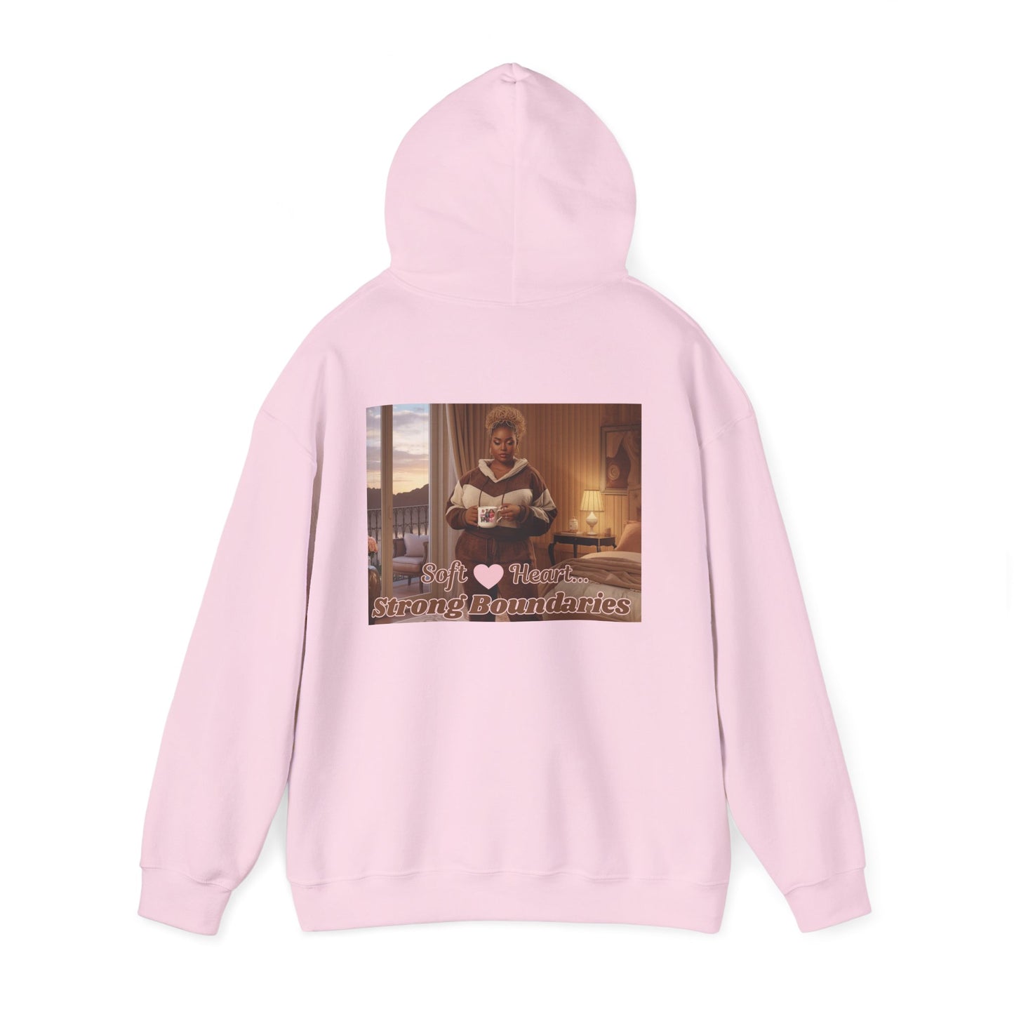 Comfort Hoodie — "Set Strong Boundaries" Vintage Cozy Pullover